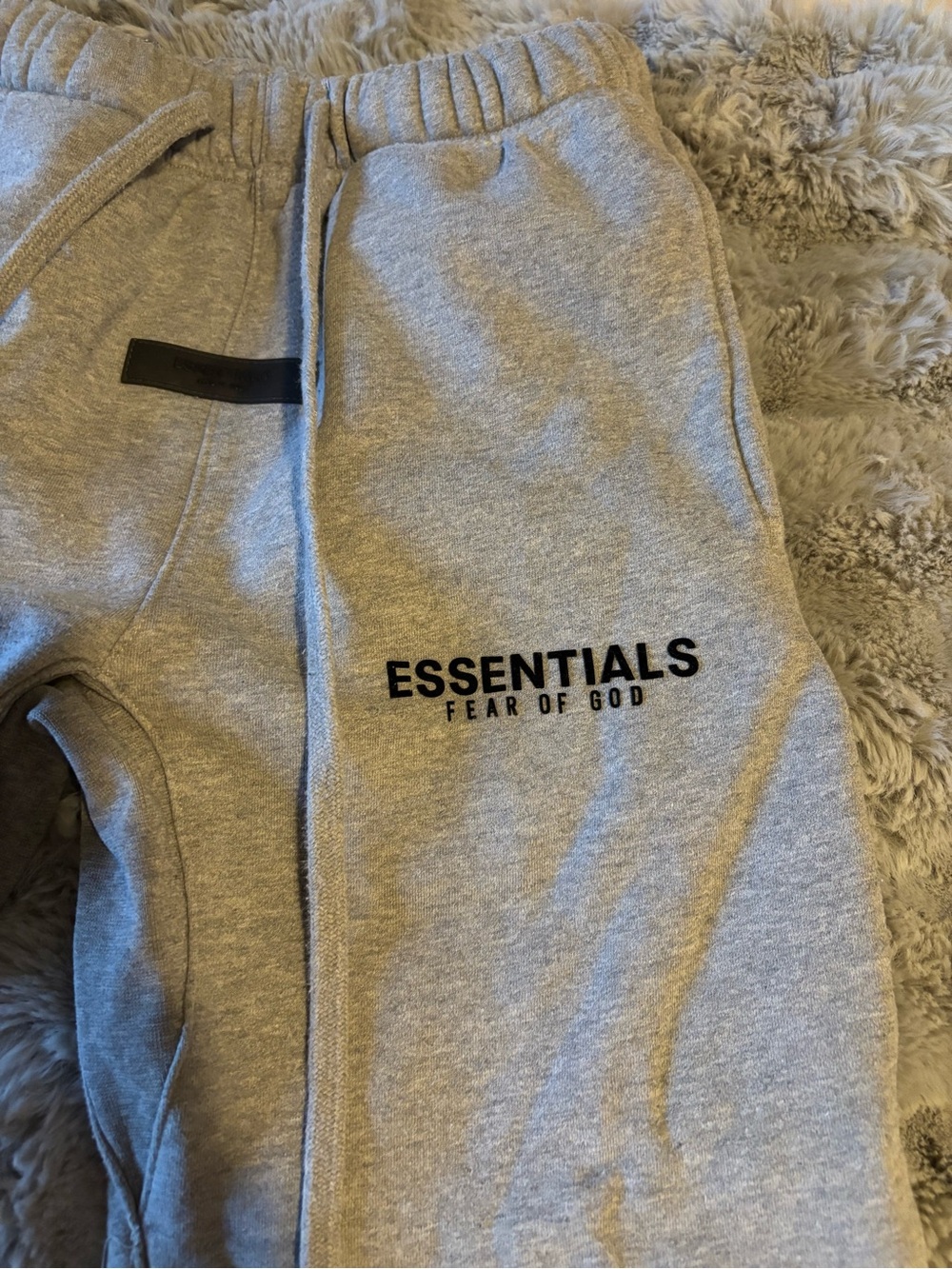 Essentials Kids Light Gray Joggers with Black Logo